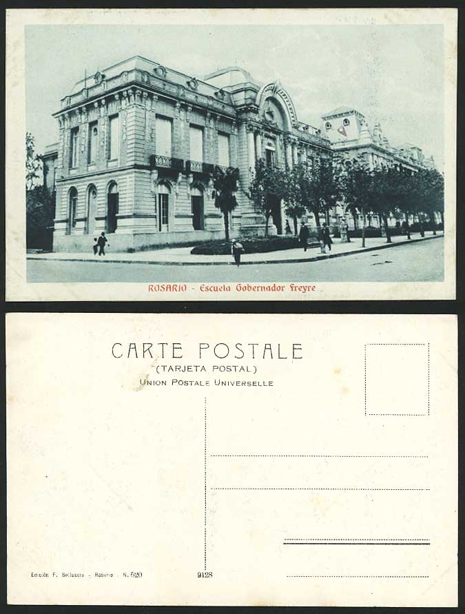 Argentna Rosario Old Postcard Escuela Gobernador Freyre School