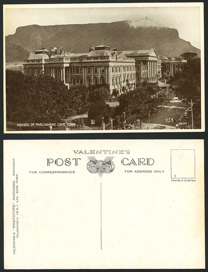 Cape Town Old Postcard Parliament Houses Table Mountain