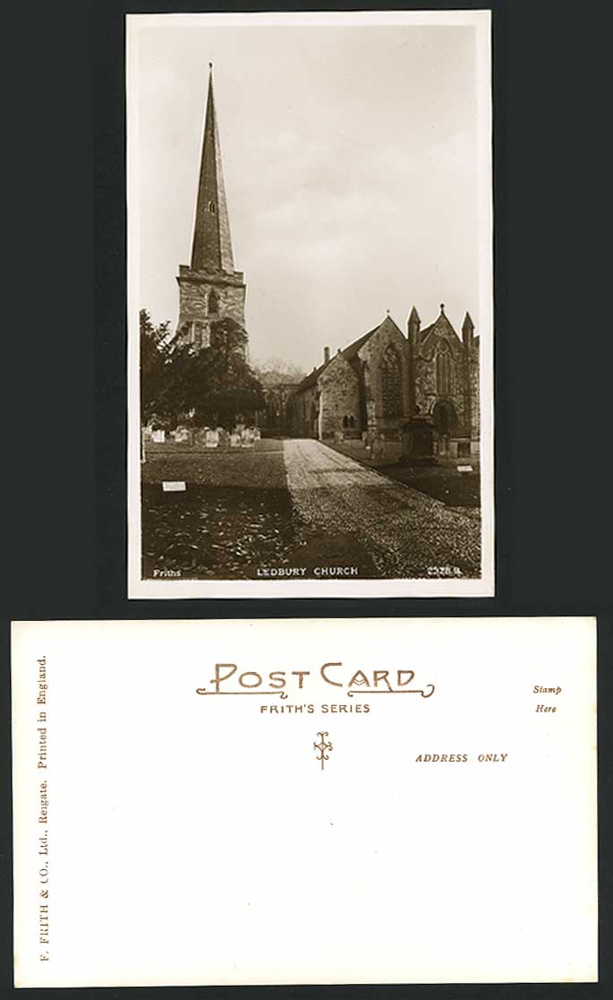 LEDBURY CHURCH & Churchyard Frith's Series Old Real Photo Postcard