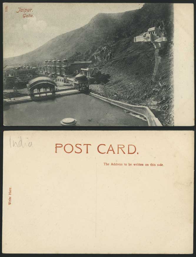 India Old Postcard GALTA HINDU TEMPLE at Jeypore Jaipur