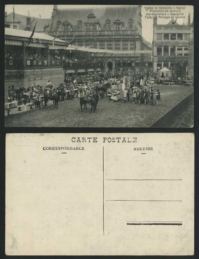 Tournoi de Chevalerie a Tournai - Festival Old Postcard