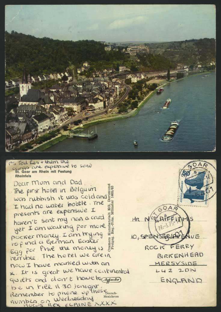 Germany Postcard SANKT St. GOAR Rheim Festung Rheinfels