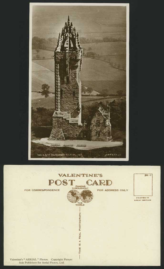 Stirlingshire Old RP Postcard STIRLING Wallace Monument