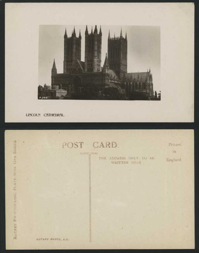Lincoln Cathedral, Lincolnshire Old Real Photo Postcard