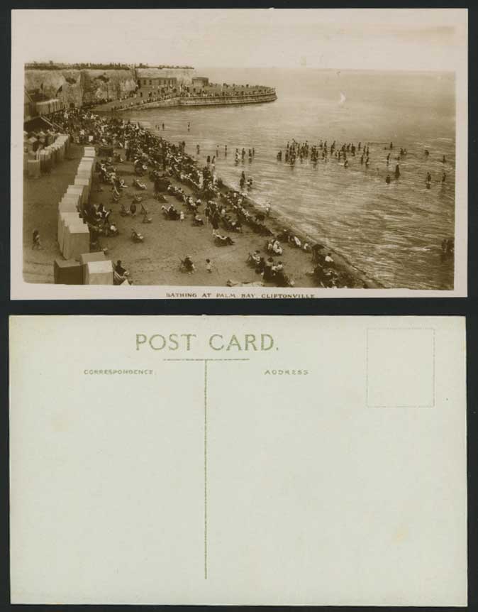 Cliftonville, Bathing at PALM BAY Beach Old RP Postcard