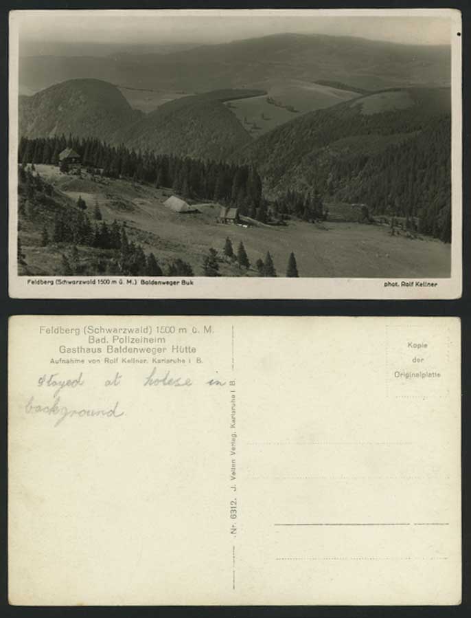 Feldberg Schwarzwald 1500m Baldenweger Buk Old Postcard