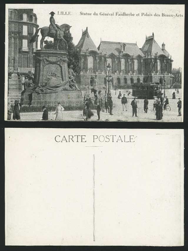 LILLE Statue General Faidherbe Palais Arts Old Postcard