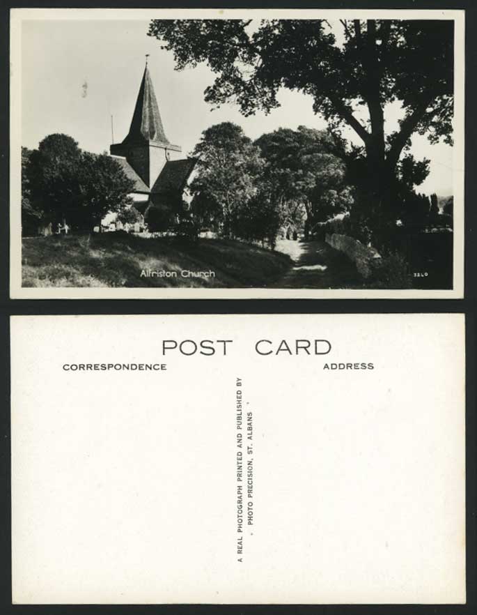 ALFRISTON CHURCH - Sussex Old Real Photograph Postcard