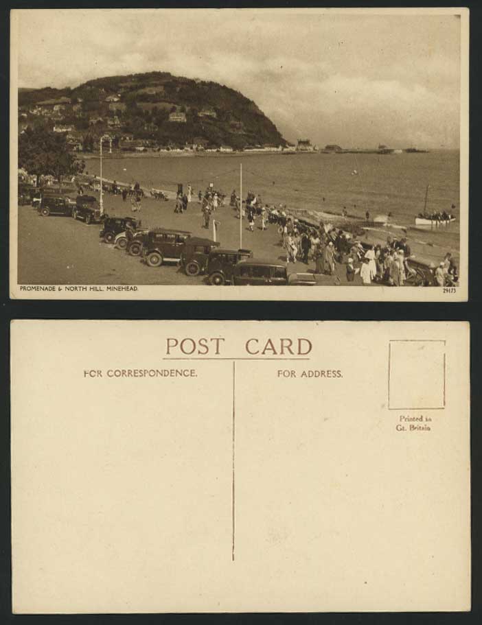 MINEHEAD Old Postcard Promenade & North Hill - Car Park