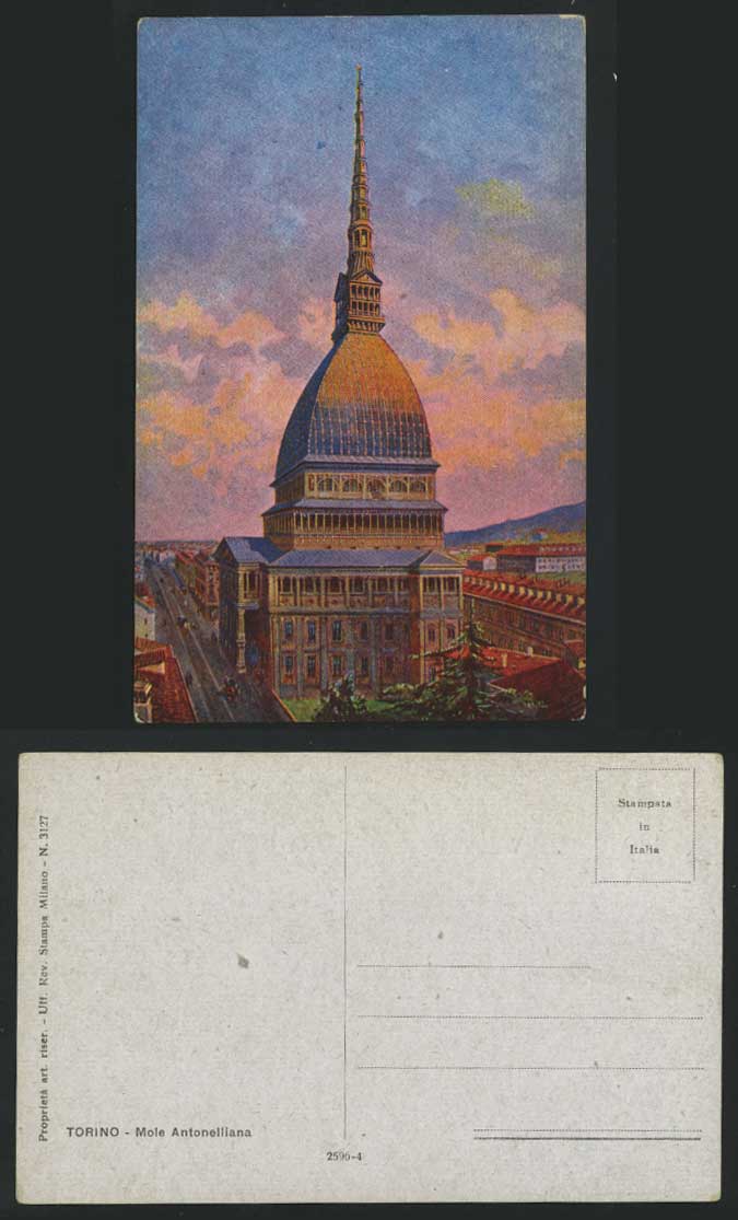 Italy Torin TORINO - Mole Antonelliana Old ART Postcard