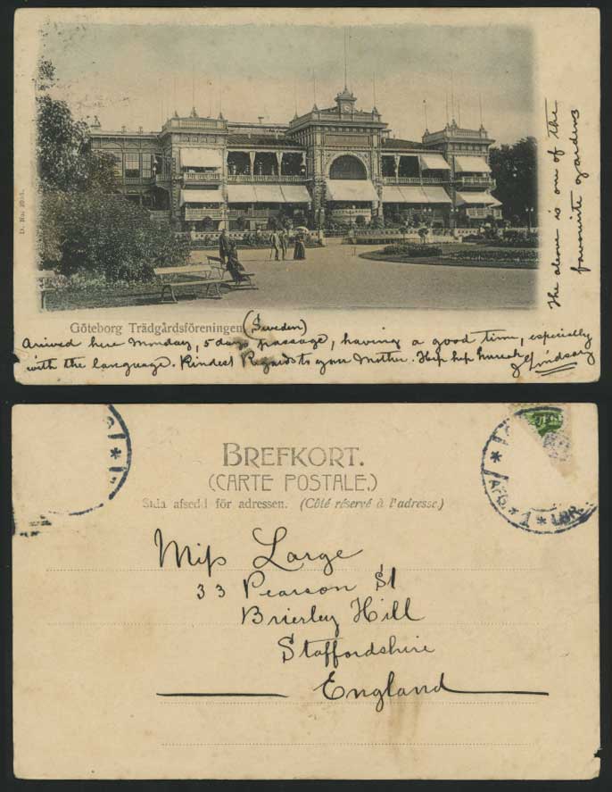Gothenburg Old Postcard Goeteborg - Tradgardsforeningen
