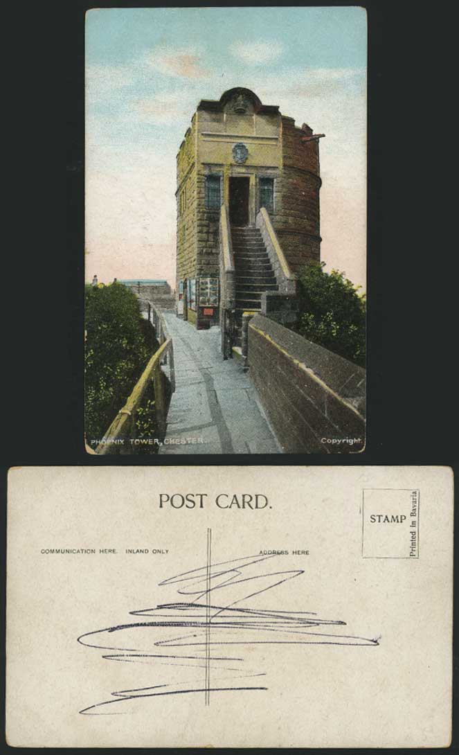 Chester PHOENIX TOWER Cheshire Steps Old Color Postcard