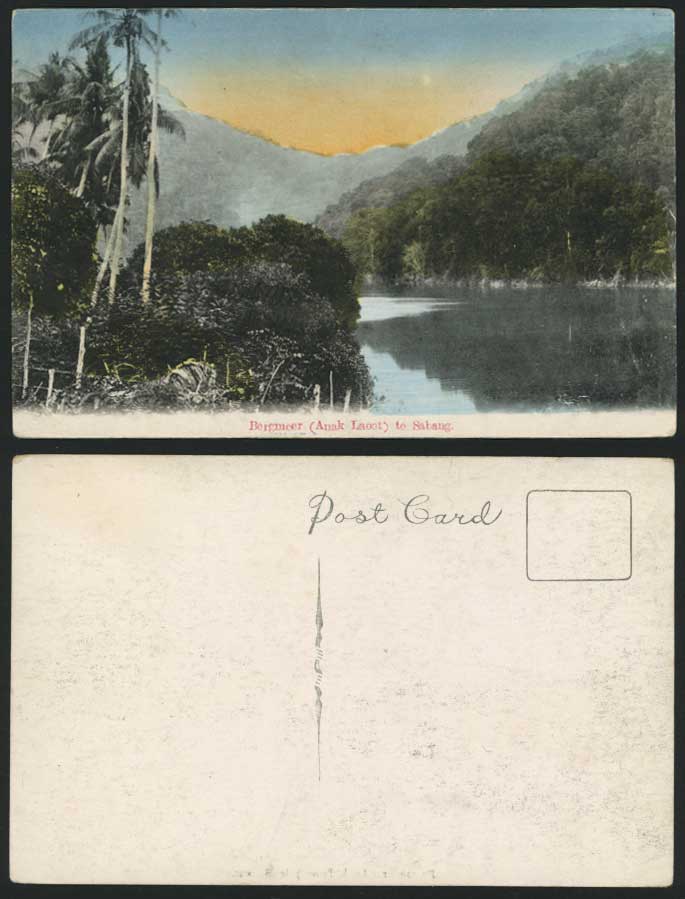 Indonesia Aceh Bergmeer SABANG, Anak Laoet D.E.I. River Old Hand Tinted Postcard
