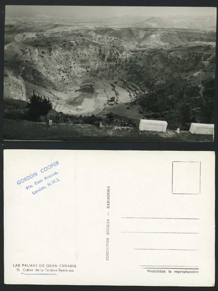 Gra Canaria Old Postcard Volcano Crater Caldera Bandama