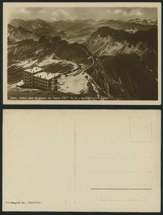 Swiss Hotel des Rochers de Naye Alpes Old R.P. Postcard