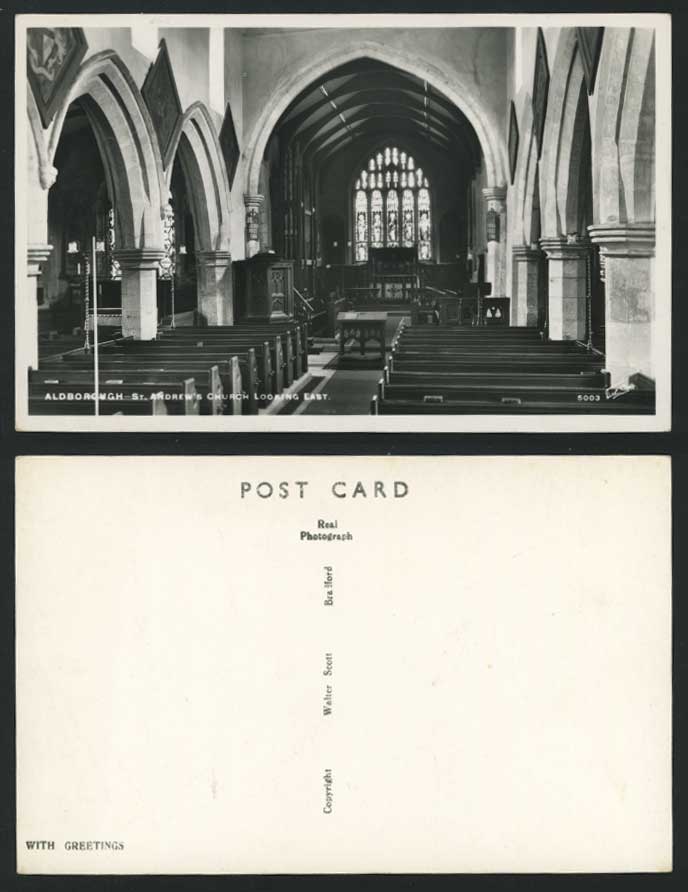 Aldborough N Yorkshrie Old Postcard St. Andrew's Church