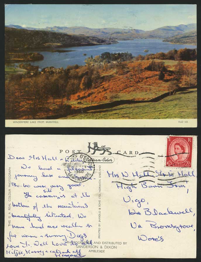 WINDERMERE LAKE from BRANTFELL - Panorama 1960 Postcard