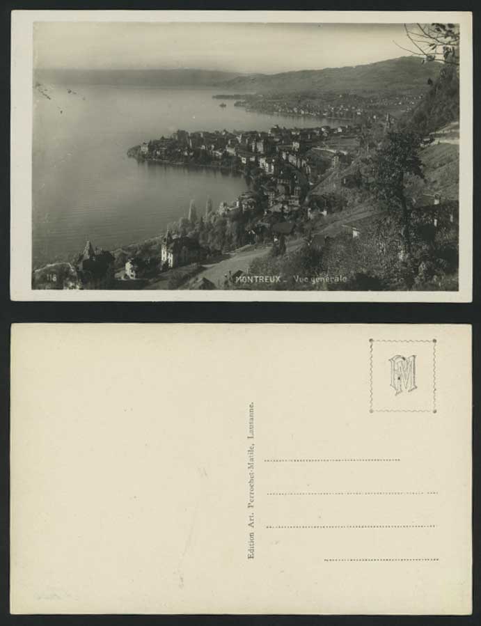 Swiss Old Postcard MONTREUX - General View Vue Generale