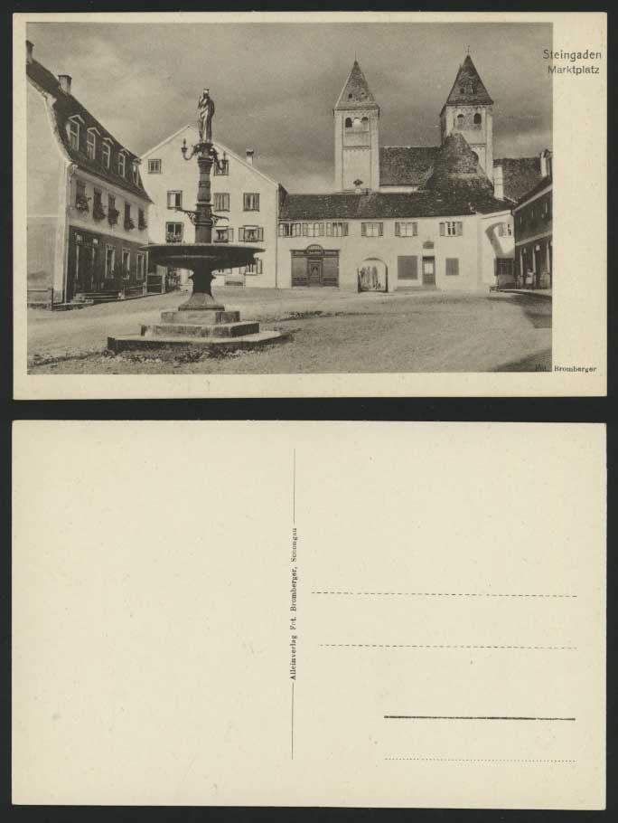France Old Postcard Steingaden Marktplatz Market Square