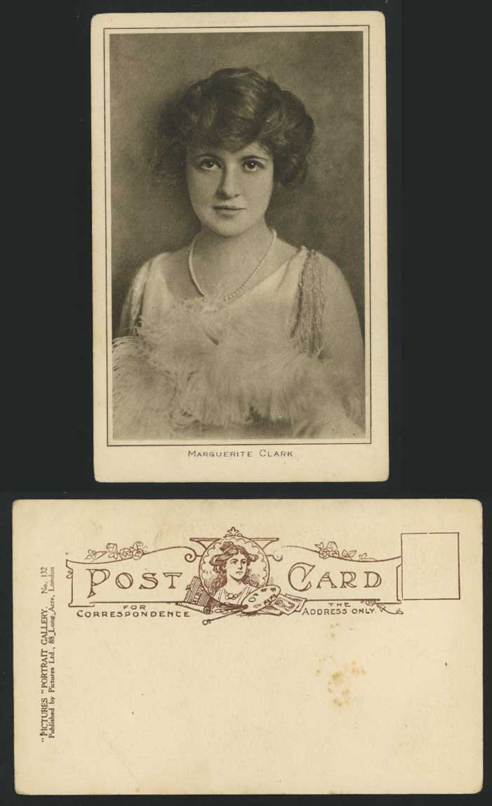 American Actress Miss Marguerite Clark Old ART Postcard
