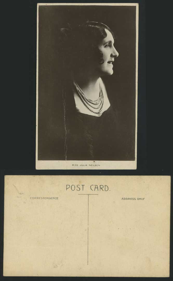 Actress Miss Julia Nielson Neilson Portrait Woman Old Postcard