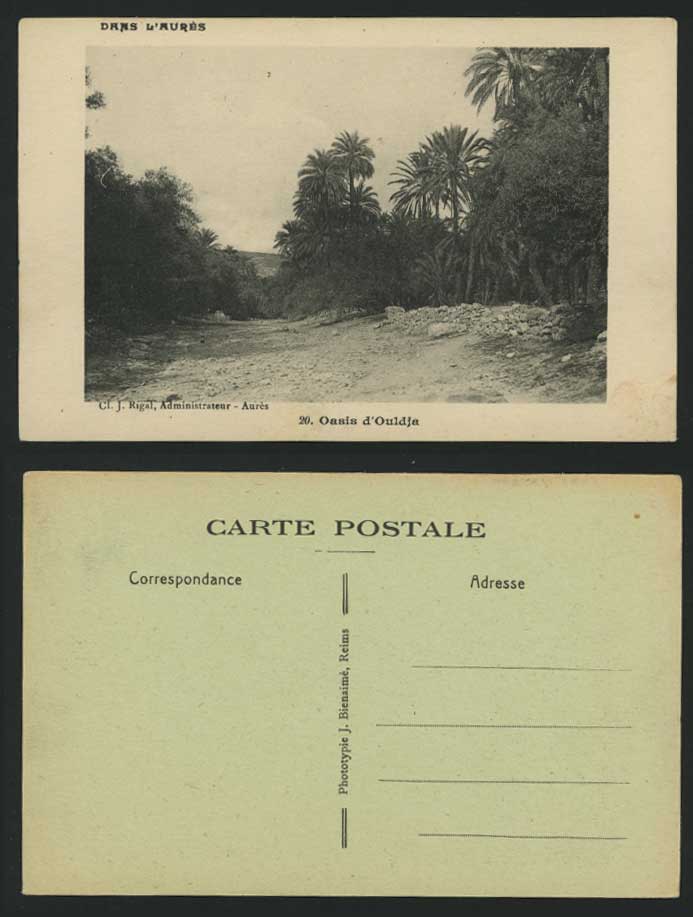 Algeria Tunisia Old Postcard Oasis Ouldja, Dans l'Aures