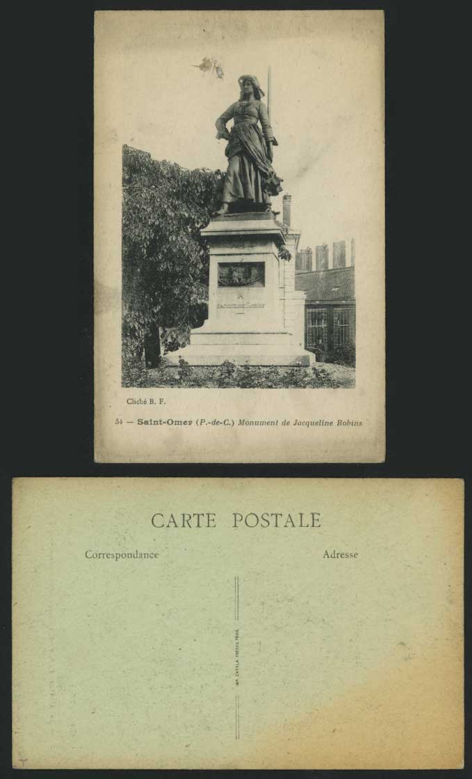 SAINT-OMER Old Postcard Monument de Jacqueline Robins