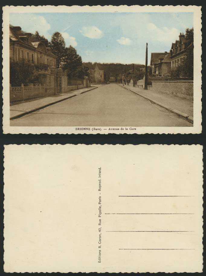 Brionne, Avenue de la Gare Railway Station Old Postcard