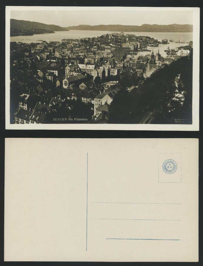 Norway Old R.P. Postcard BERGEN fra Floiveien, Panorama