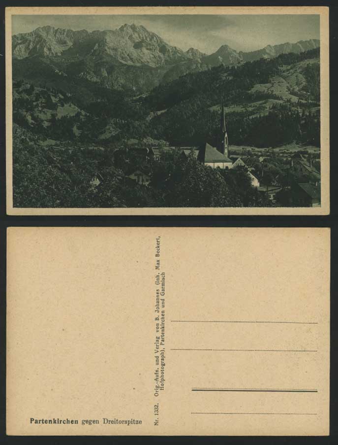 PARTENKIRCHEN gegen Dreitorspitze Mountain Old Postcard