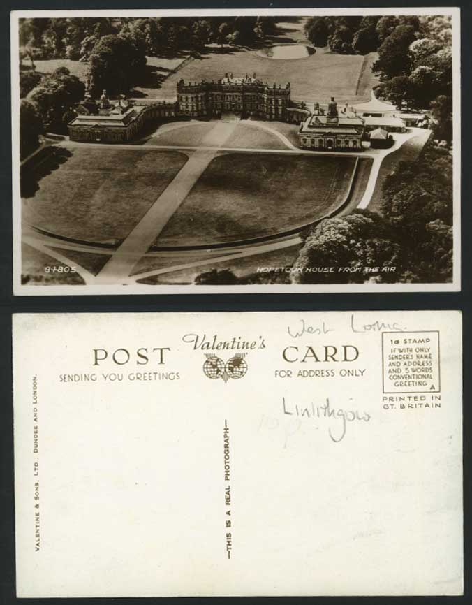 S. Queensferry, Hopetoun House Old Postcard Aerial View