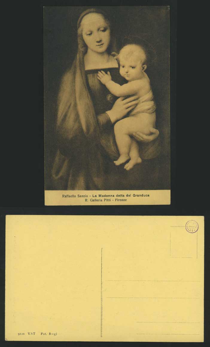 Raffaello Sanzio Old Postcard MADONNA detta de GRANDUCA