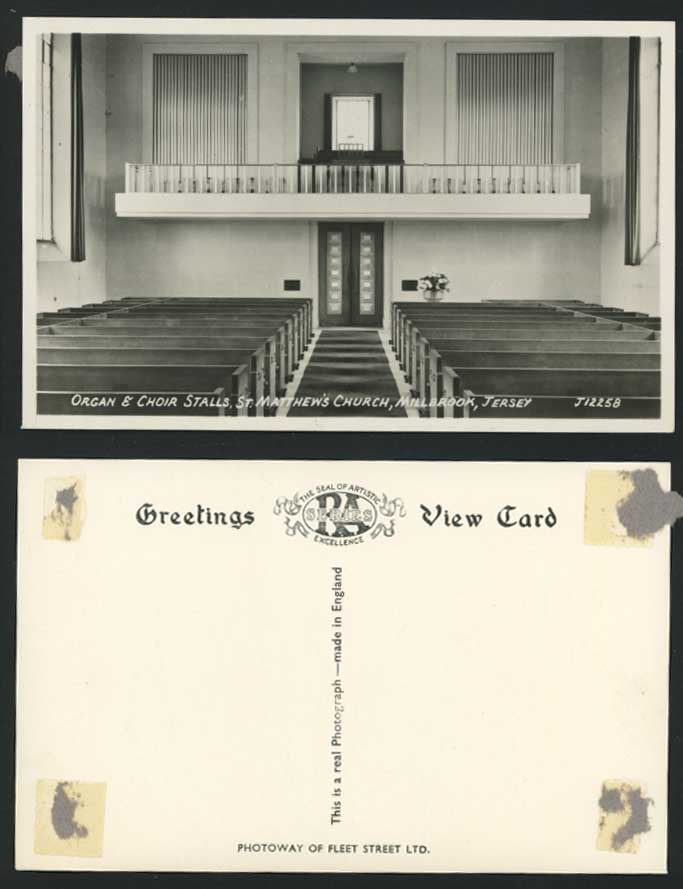 MILLBROOK Old Postcard St. Matthew's Church ORGAN CHOIR