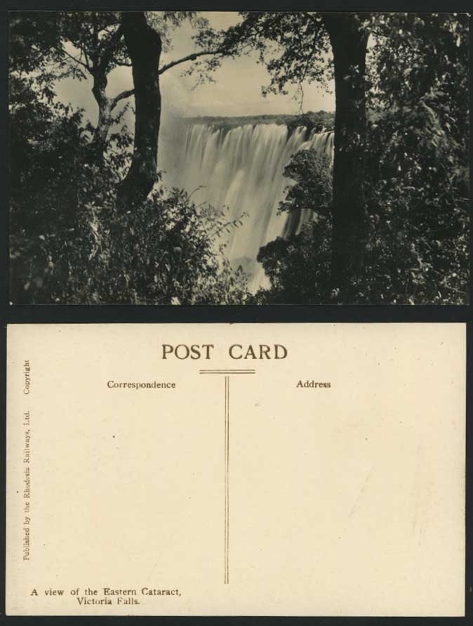 Rhodesia Old Real Photo Postcard Victoria Falls - Eastern Cataract, Waterfalls