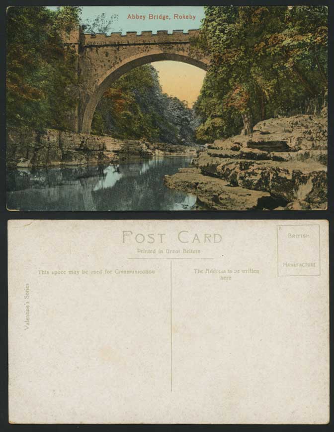 ROKEBY Abbey Bridge River Yorkshire Durham Old Postcard