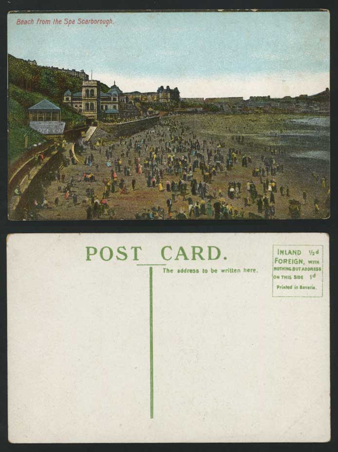 Scarborough Old Postcard Panorama & Beach from The Spa