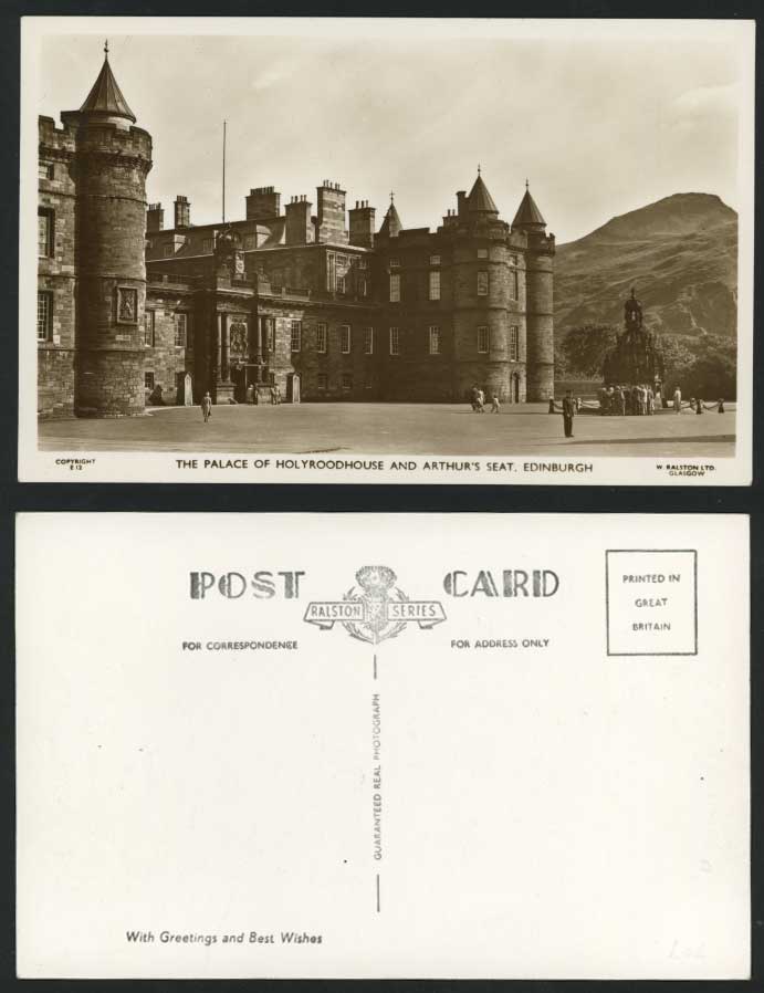 HOLYROOD PALACE ARTHUR'S SEAT Edinburgh Old RP Postcard
