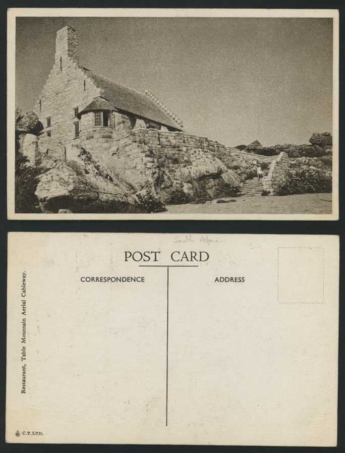 Table Mountain Aerial Cableway, Restaurant Old Postcard