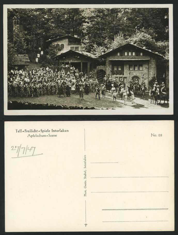 Interlaken Old Postcard Tell-Freilicht-Spiele Apfelschu