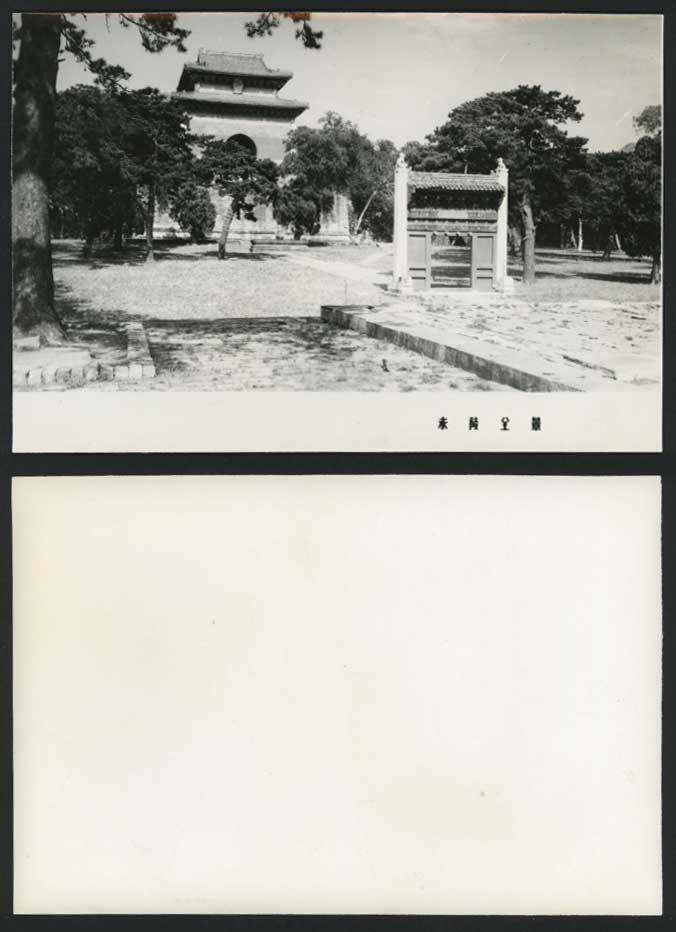 China c.1950 Old Real Photo Card Ming Dynasty Tomb Yongling Whole General View