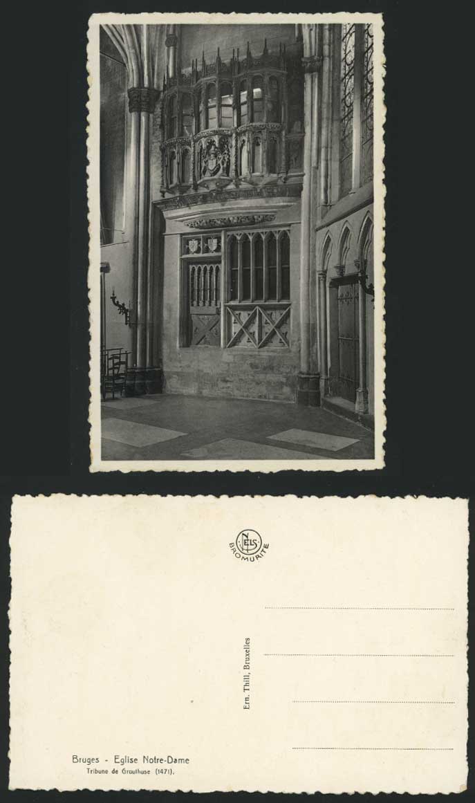 BRUGES Old Postcard Church - Eglise Notre-Dame Interior