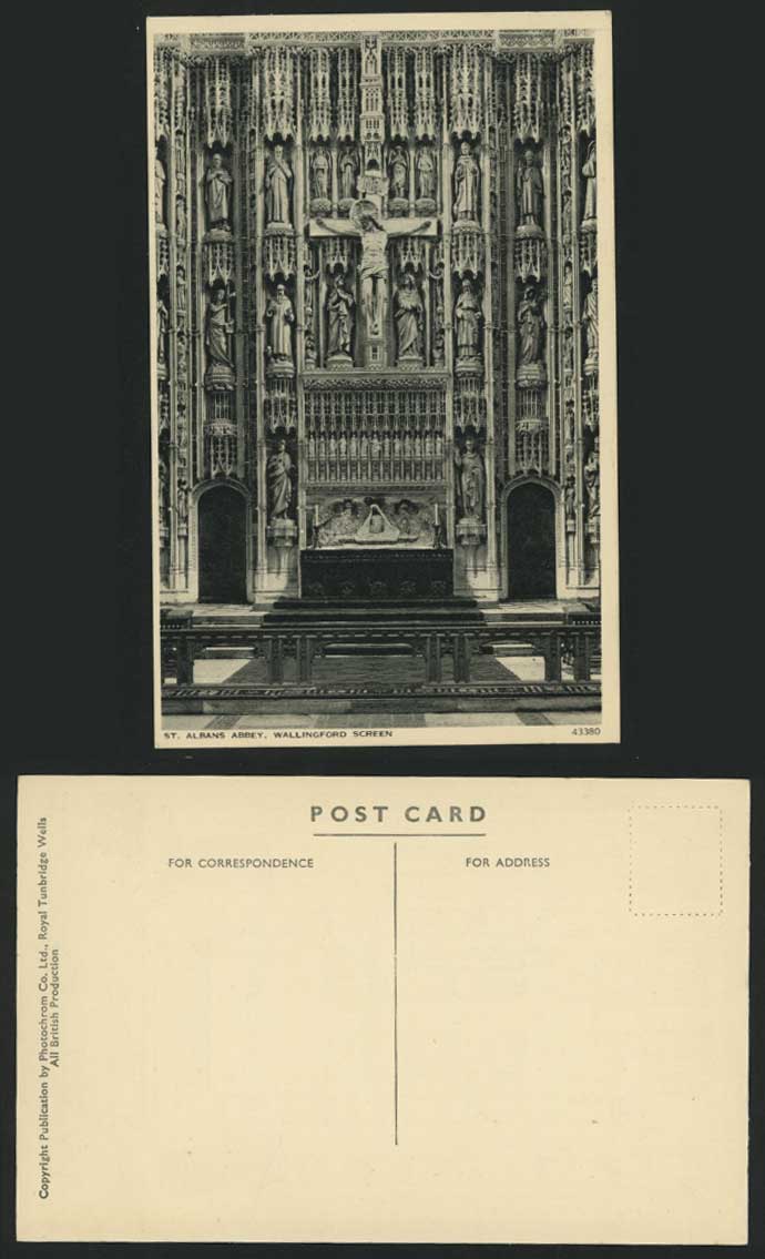 St. Albans Abbey WALLINGFORD SCREEN Old Postcard Herts.