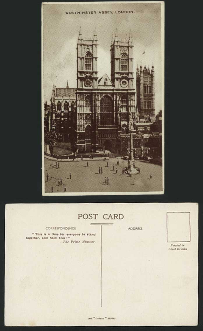 London Old Postcard WESTMINSTER ABBEY Monument & Street