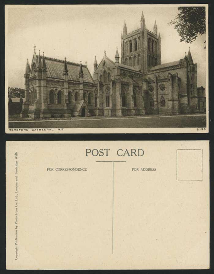 HEREFORD CATHEDRAL N.E. North East Old Postcard