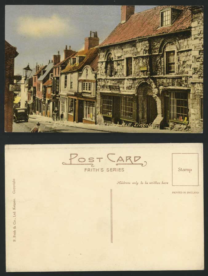 Lincoln Old Postcard JEWS HOUSE STEEP HILL Antique Shop