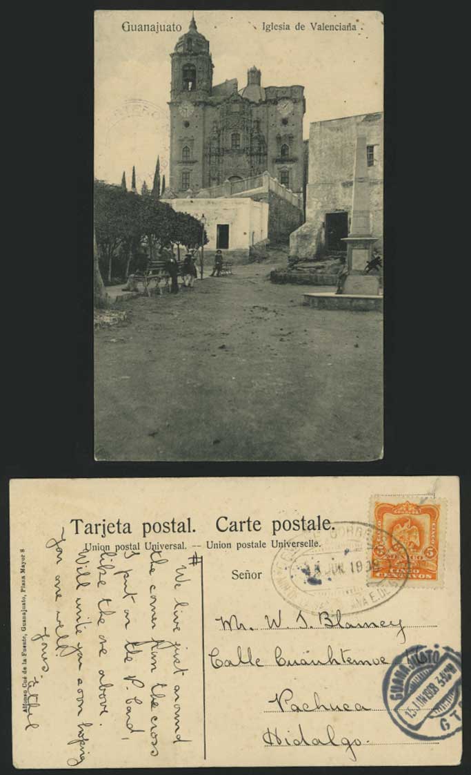 Guanajuato - Iglesia de Valenciana Church 1908 Postcard