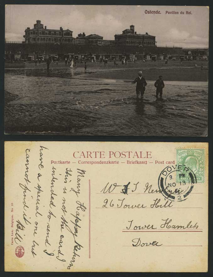 Ostende 1907 Old Postcard Pavillon du Roi King Pavilion