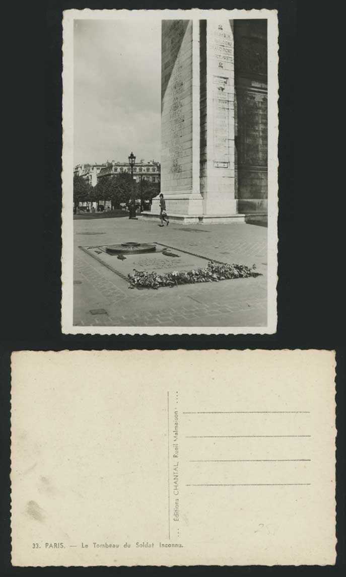 Paris Old Postcard Tombeau Soldat Inconnu Soldiers Tomb