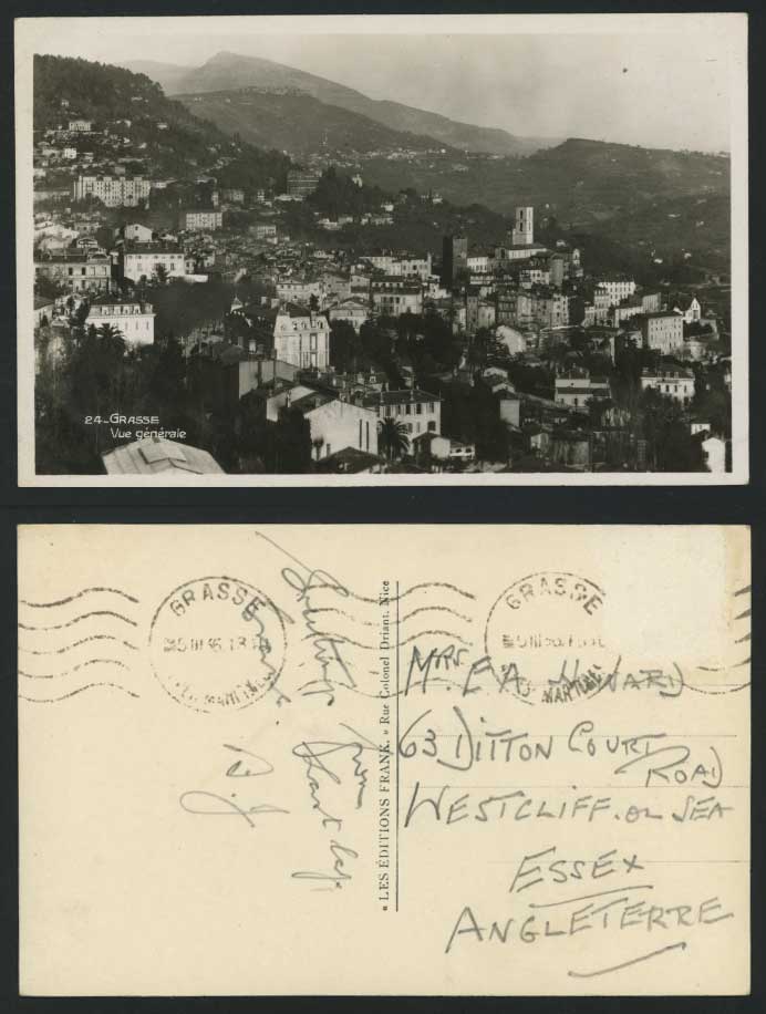 France Old RP Postcard GRASSE Vue Generale General View