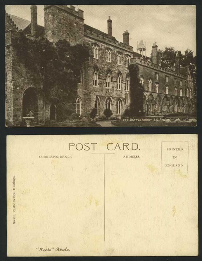 Battle Abbey S.E. South East Front, Sussex Old Postcard